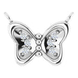 Platinum Round Lab-Grown Diamond Butterfly Necklace
