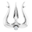 Platinum Round Natural Diamond Shiva Trishula Necklace