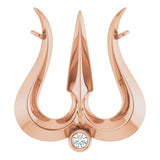 14K Gold Round Lab-Grown Diamond Shiva Trishula Necklace - Rose Gold
