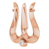 14K Gold Round Lab-Grown Diamond Shiva Trishula Necklace - Rose Gold - view 2