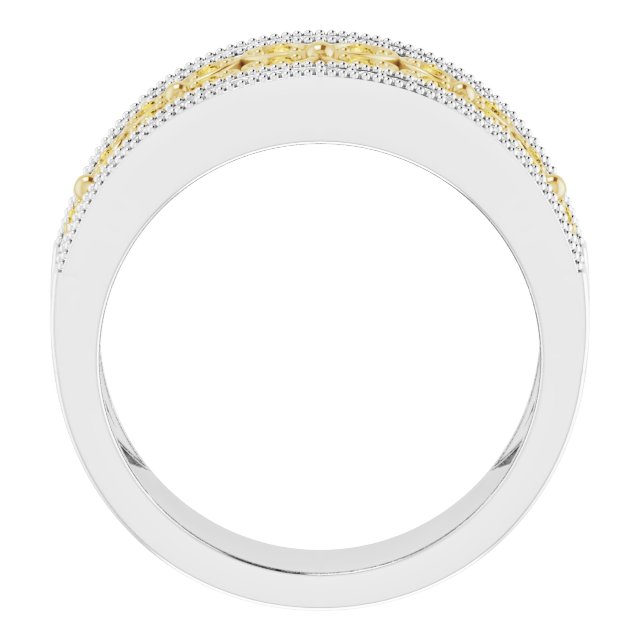 14K Gold Round Natural Diamond Accented Floral Ring III - view 2