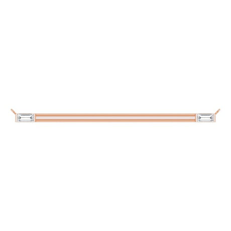 14K Gold Straight Baguette Natural Diamond Baguette Bar Necklace – 1/4 CTW - Rose Gold