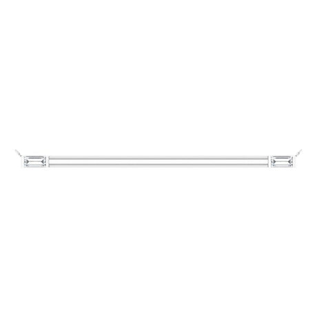 14K Gold Straight Baguette Natural Diamond Baguette Bar Necklace – 1/4 CTW - White Gold