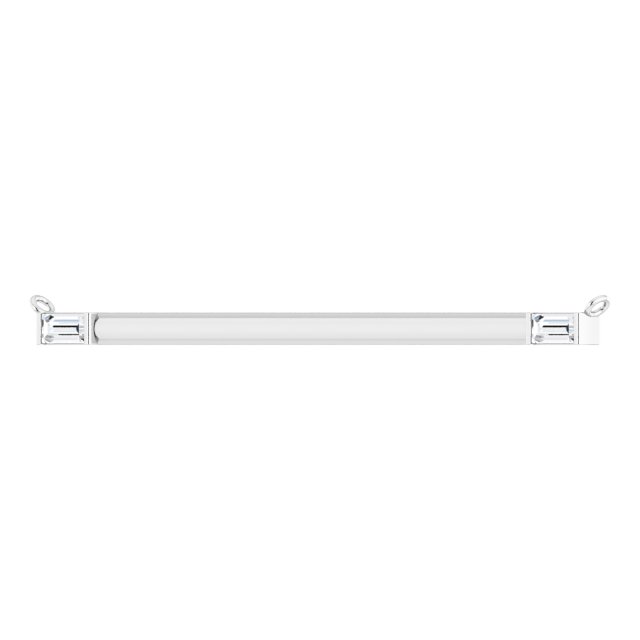 Platinum Straight Baguette Natural Diamond Baguette Bar Necklace