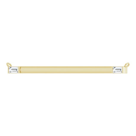 14K Gold Straight Baguette Natural Diamond Baguette Bar Necklace – 1/4 CTW - Yellow Gold