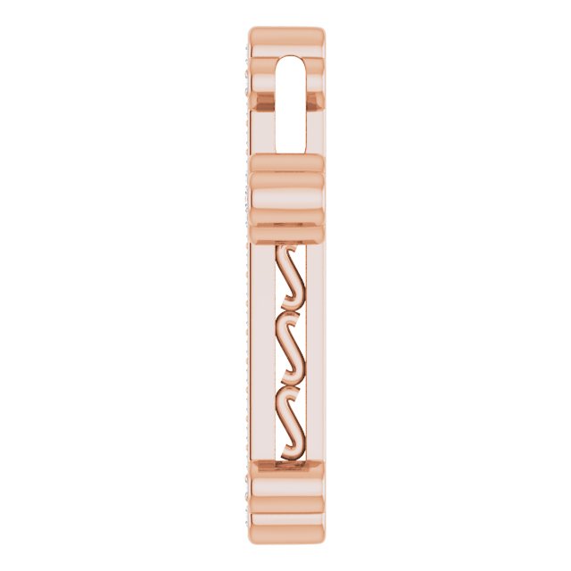 14K Gold Round Natural Diamond Cross Pendant – up to 1/3 CTW - Rose Gold - view 3