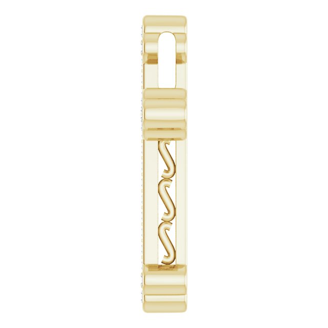 14K Gold Round Natural Diamond Cross Pendant – up to 1/3 CTW - Yellow Gold - view 3