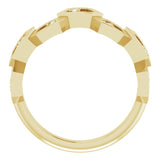 14K Gold Round Natural Diamond Honeycomb Ring - Yellow Gold - view 2