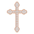 14K Gold Round Natural Diamond Cross Pendant – up to 1/3 CTW - Rose Gold