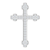 14K Gold Round Natural Diamond Cross Pendant – up to 1/3 CTW - White Gold