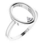 Platinum Round Natural Diamond Open Circle Cluster Ring