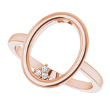 14K Gold Round Natural Diamond Open Circle Cluster Ring - Rose Gold - view 5