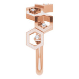14K Gold Round Natural Diamond Honeycomb Ring - Rose Gold - view 4