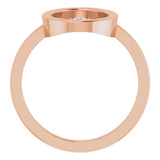 14K Gold Round Natural Diamond Open Circle Cluster Ring - Rose Gold - view 2