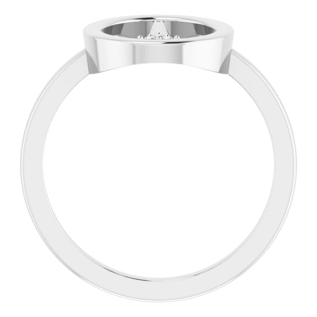 Platinum Round Natural Diamond Open Circle Cluster Ring - view 2