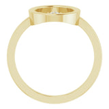 14K Gold Round Natural Diamond Open Circle Cluster Ring - Yellow Gold - view 2