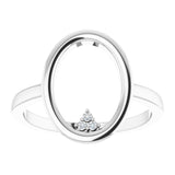 Platinum Round Natural Diamond Open Circle Cluster Ring - view 3