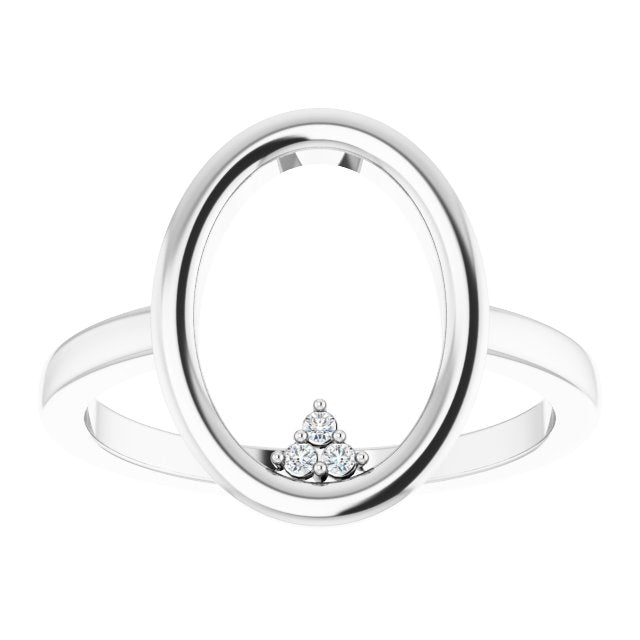 Platinum Round Natural Diamond Open Circle Cluster Ring - view 3