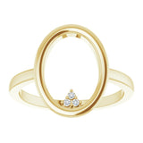 14K Gold Round Natural Diamond Open Circle Cluster Ring - Yellow Gold - view 3