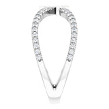 14K Gold Round Natural Diamond French-Set Cross Ring - White Gold - view 4