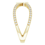 14K Gold Round Natural Diamond French-Set Cross Ring - Yellow Gold - view 4