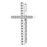 14K Gold Round Natural Diamond Cross Pendant – up to 1/4 CTW - White Gold - view 4