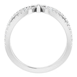 14K Gold Round Natural Diamond French-Set Cross Ring - White Gold - view 2