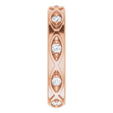 14K Gold Round Natural Diamond Eternity Band – 1/5 CTW - Rose Gold - view 4