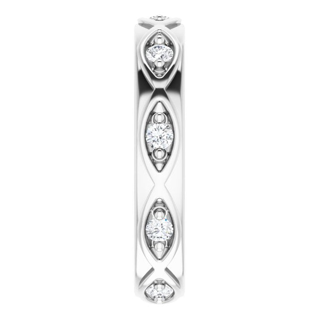 Platinum Round Natural Diamond Eternity Band – 1/5 CTW - view 4