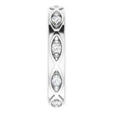 14K Gold Round Natural Diamond Eternity Band – 1/5 CTW - White Gold - view 4