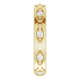 14K Gold Round Natural Diamond Eternity Band – 1/5 CTW - Yellow Gold - view 4