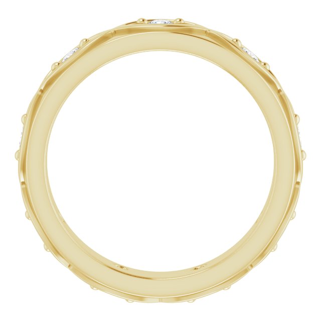 14K Gold Round Natural Diamond Eternity Band – 1/5 CTW - Yellow Gold - view 2