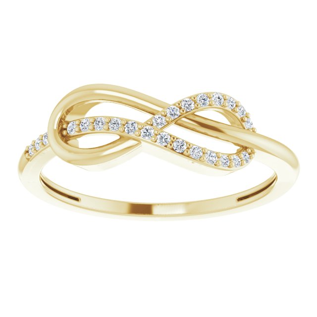 14K Gold Round Natural Diamond Infinity-Inspired Ring VI - Yellow Gold - view 3
