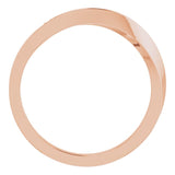 14K Gold Round Natural Diamond Stackable Wave Ring - Rose Gold - view 2