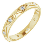 14K Gold Round Natural Diamond Eternity Band – 1/5 CTW - Yellow Gold