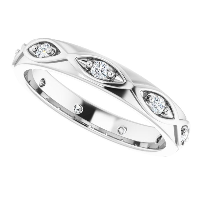 Platinum Round Natural Diamond Eternity Band – 1/5 CTW - view 5