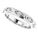 14K Gold Round Natural Diamond Eternity Band – 1/5 CTW - White Gold - view 5