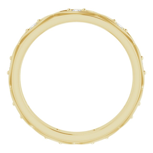 14K Gold Round Natural Diamond Eternity Band – 1/5 CTW - Yellow Gold - view 2