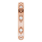 14K Gold Round Natural Diamond Eternity Band – 1/5 CTW - Rose Gold - view 4