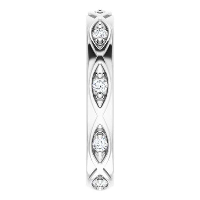 Platinum Round Natural Diamond Eternity Band – 1/5 CTW - view 4