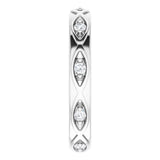 14K Gold Round Natural Diamond Eternity Band – 1/5 CTW - White Gold - view 4