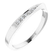 14K Gold Round Natural Diamond Stackable Wave Ring - White Gold