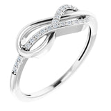 14K Gold Round Natural Diamond Infinity-Inspired Ring VI - White Gold