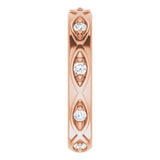 14K Gold Round Natural Diamond Eternity Band – 1/5 CTW - Rose Gold - view 4