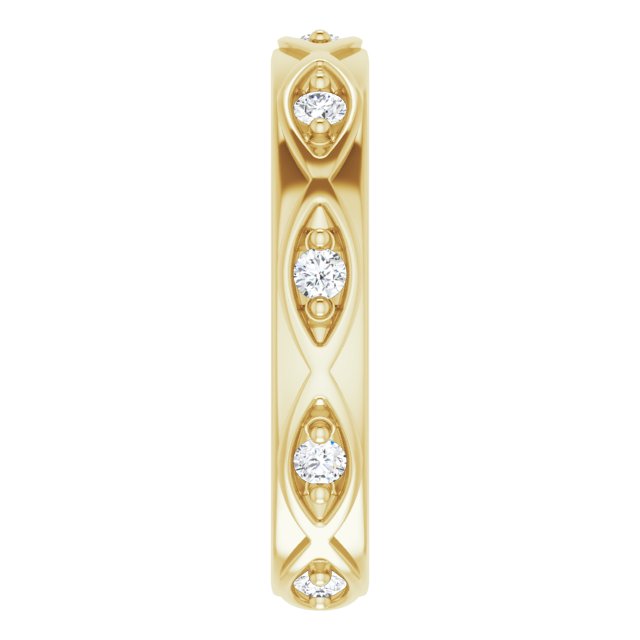 14K Gold Round Natural Diamond Eternity Band – 1/5 CTW - Yellow Gold - view 4