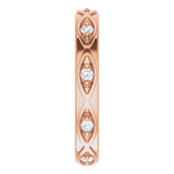 14K Gold Round Natural Diamond Eternity Band – 1/5 CTW - Rose Gold - view 4