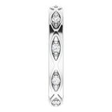 14K Gold Round Natural Diamond Eternity Band – 1/5 CTW - White Gold - view 4