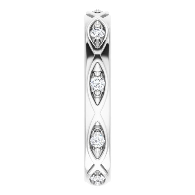 Platinum Round Natural Diamond Eternity Band – 1/5 CTW - view 4