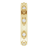 14K Gold Round Natural Diamond Eternity Band – 1/5 CTW - Yellow Gold - view 4
