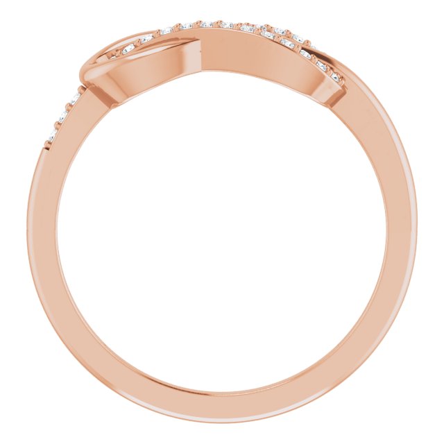 14K Gold Round Natural Diamond Infinity-Inspired Ring VI - Rose Gold - view 2